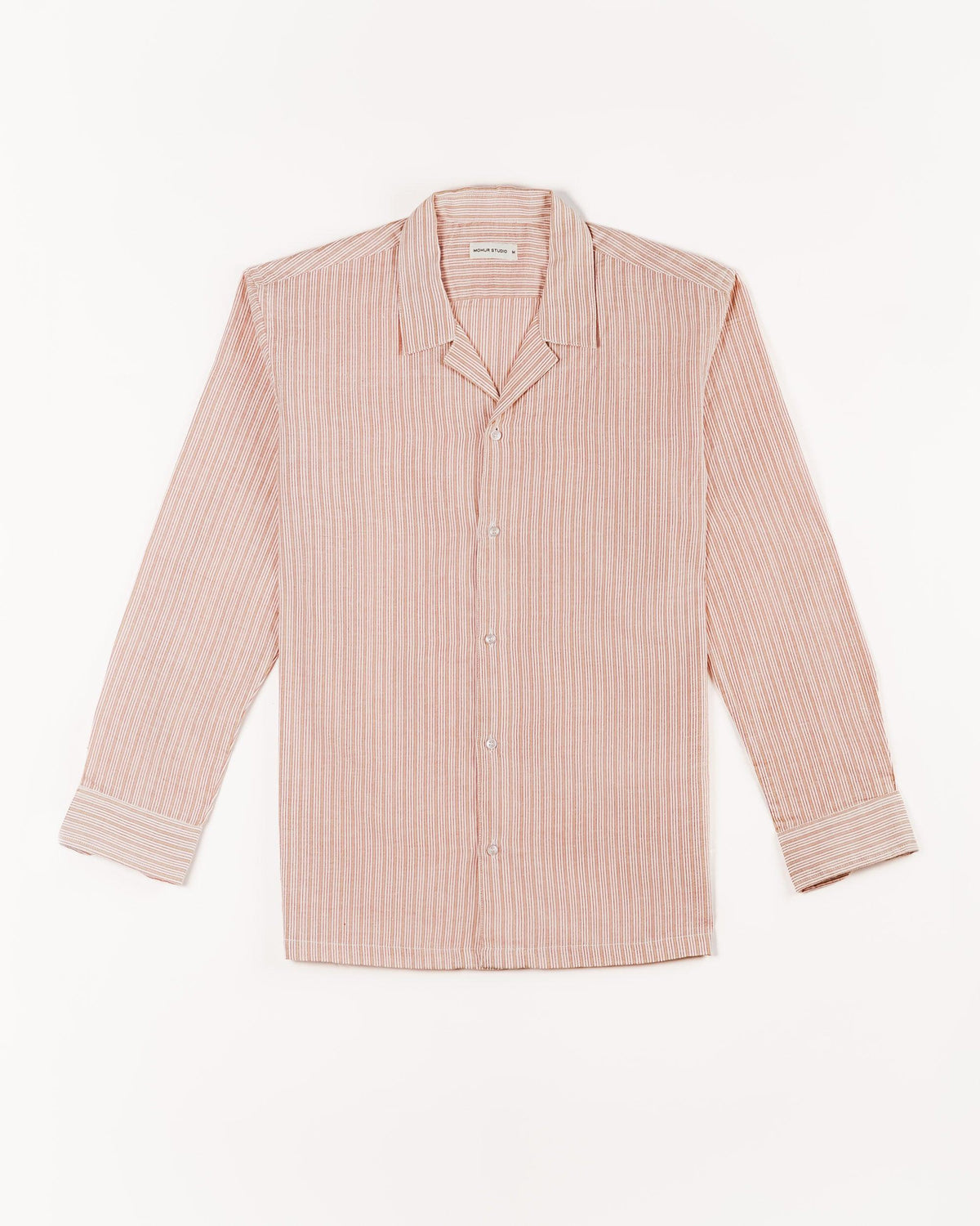 Red Striped Handspun Cotton Shirt for Men