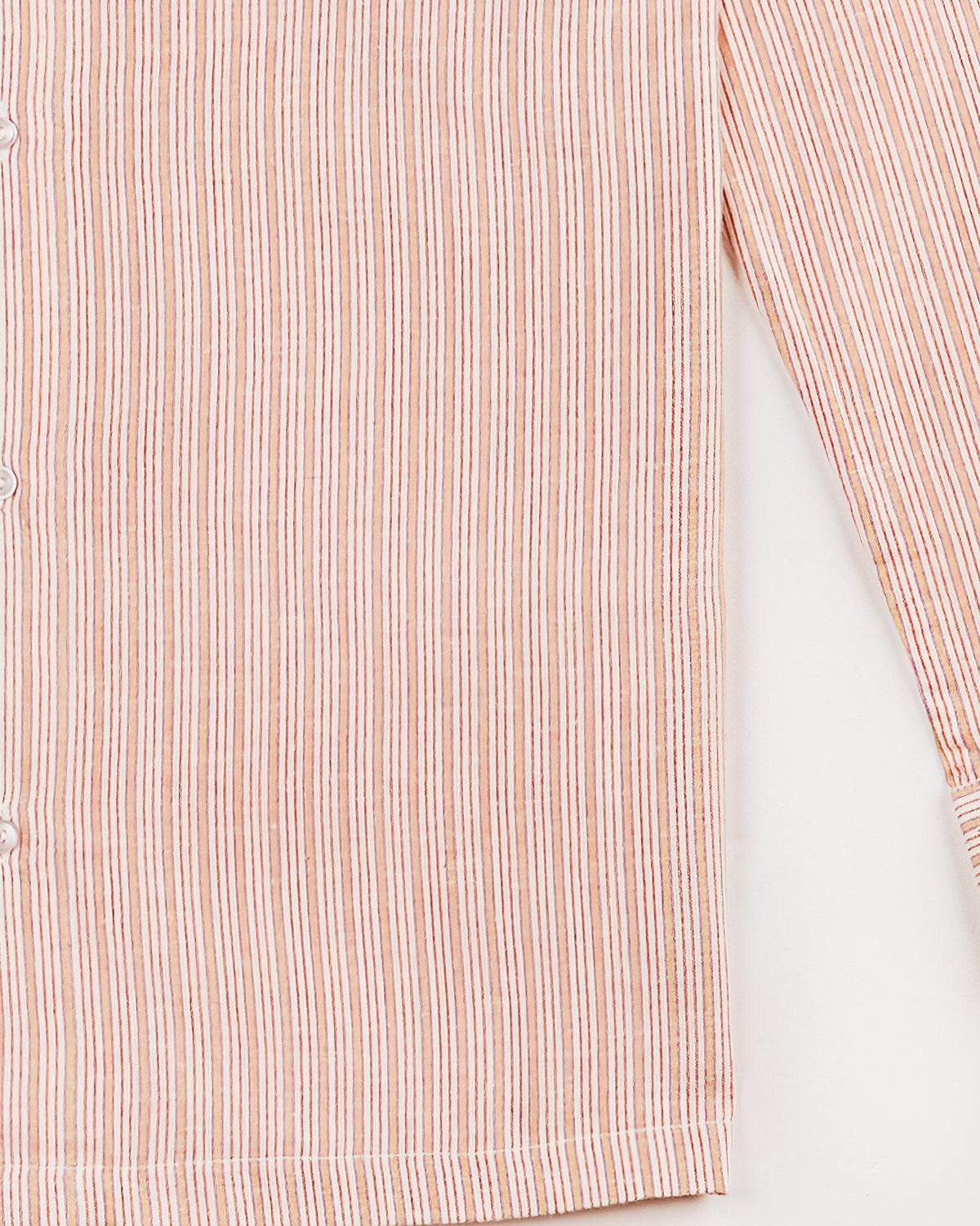 Red Striped Handspun Cotton Shirt for Men