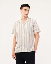 Indigo Striped Handloom Cotton Shirt for Men