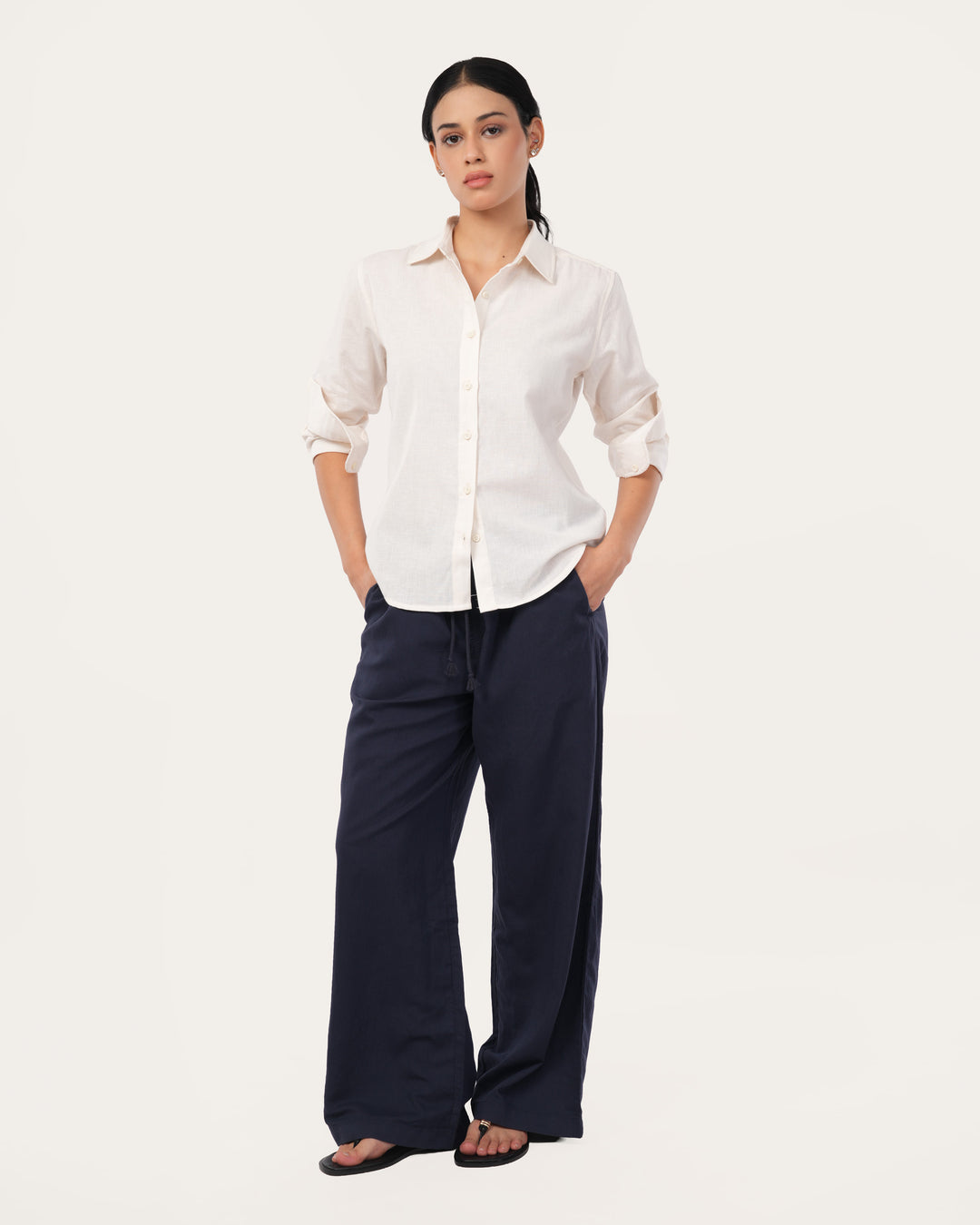 Off White Linen Shirt for Women