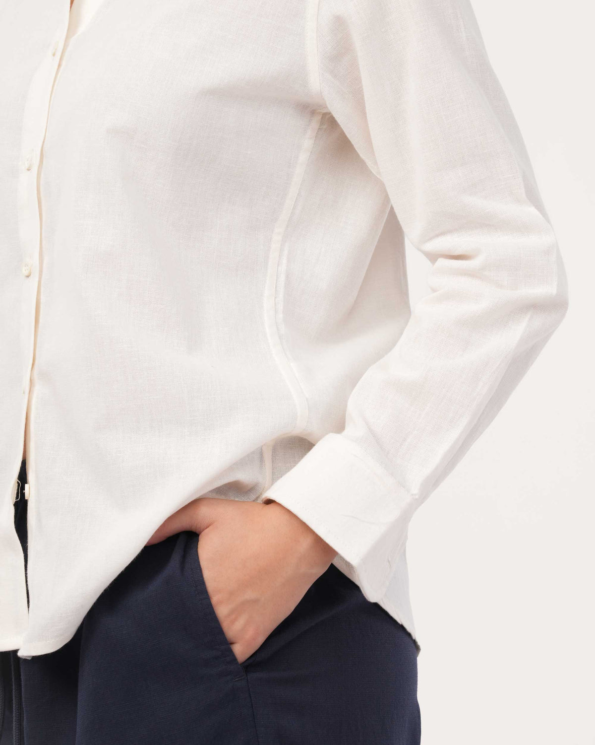 Off White Linen Shirt for Women