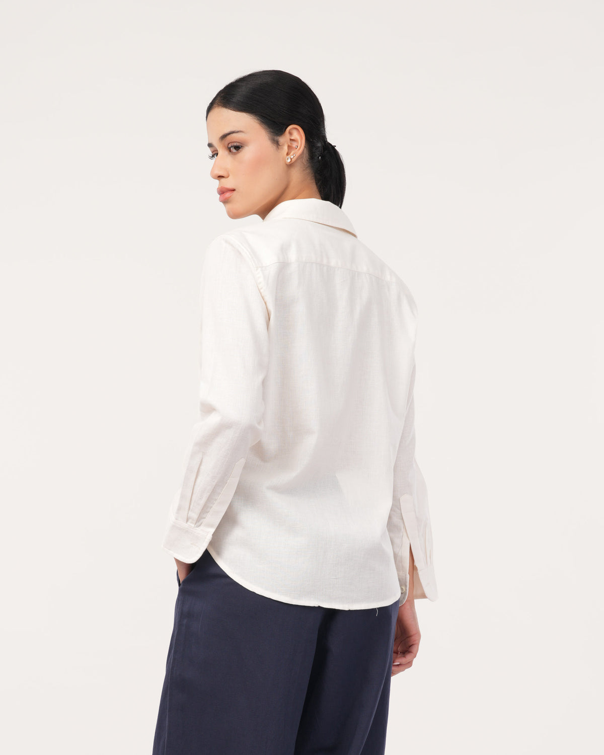 Off White Linen Shirt for Women
