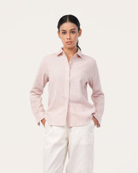 Peach Linen Shirt for Women