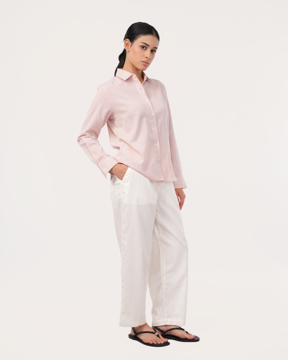 Peach Linen Shirt for Women